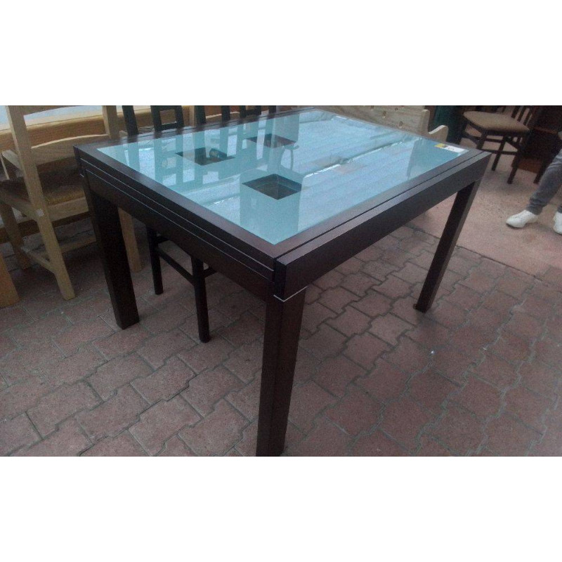 TABLE TRANSFORMABLE DECOR WENGE (OUVERTE 240CM)