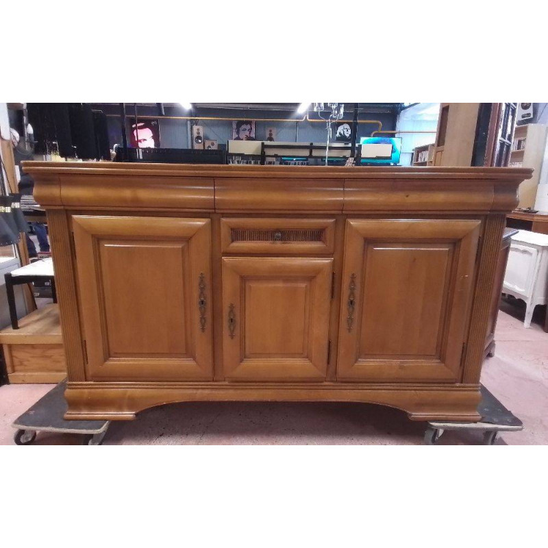 BUFFET BAS MERISIER 3 PORTES (1 SERRURE HS)