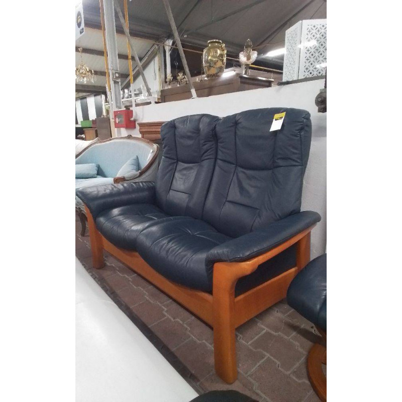 CANAPÉ CUIR STRESSLESS + 2 REPOSE-PIEDS 