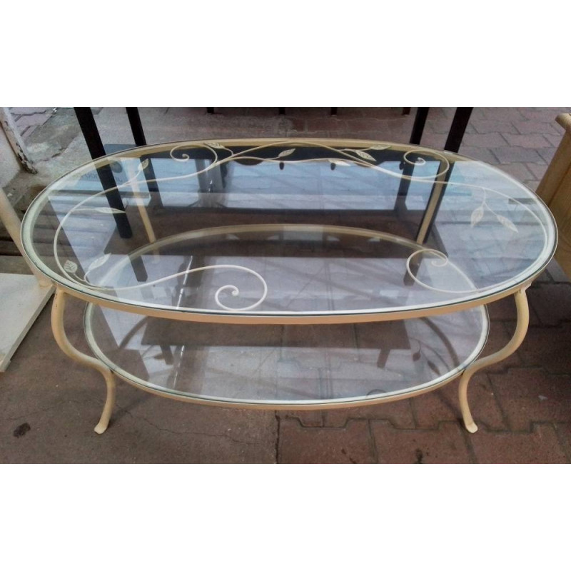 TABLE BASSE DESSUS VERRE