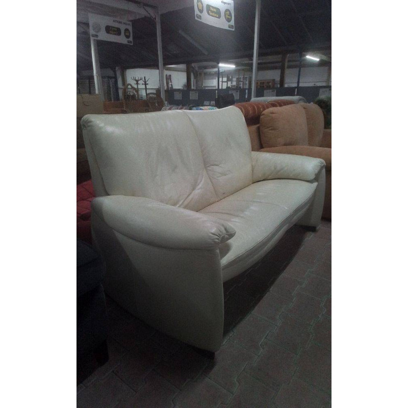 CANAPÉ CUIR BEIGE CLAIR 