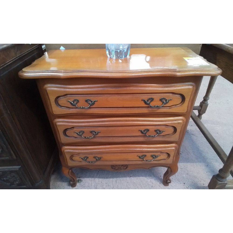 COMMODE 3 TIROIRS PLACAGE MERISIER 