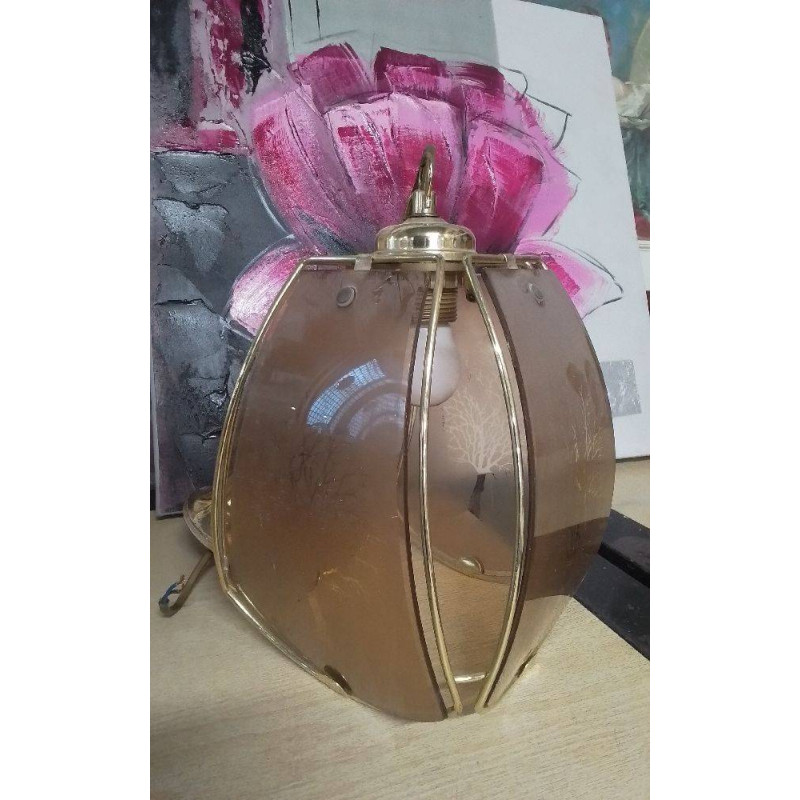 SUSPENSION LANTERNE DORÉE 