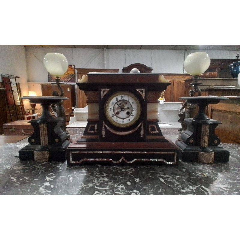 HORLOGE ANCIENNE 3 PIÈCES EN L’ÉTAT 