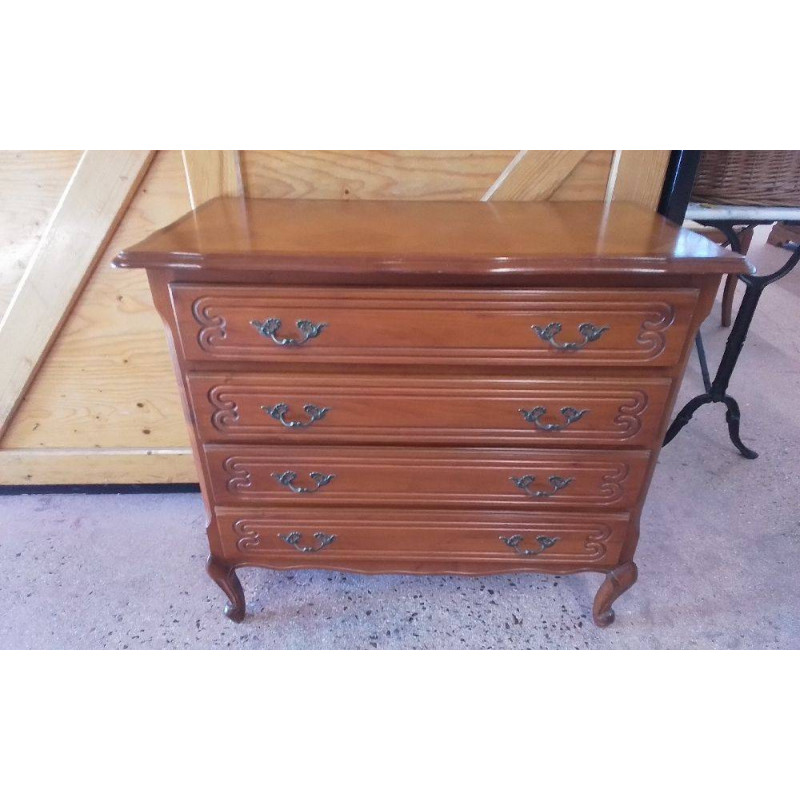 COMMODE MERISIER 4 TIROIRS 
