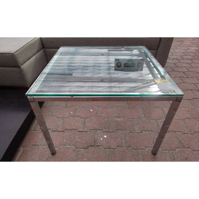 TABLE BASSE CHROMEE VERRE