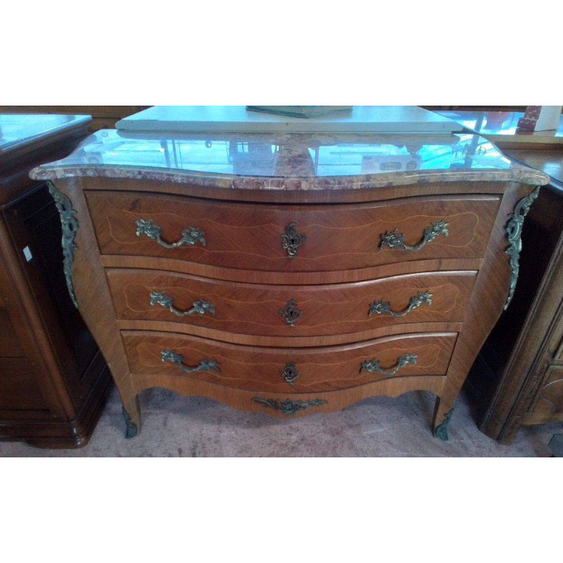 COMMODE MARQUETERIE 3 TIROIRS