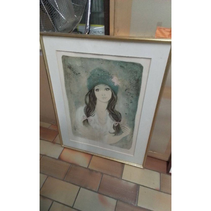 LITHOGRAPHIE JEUNE FILLE 