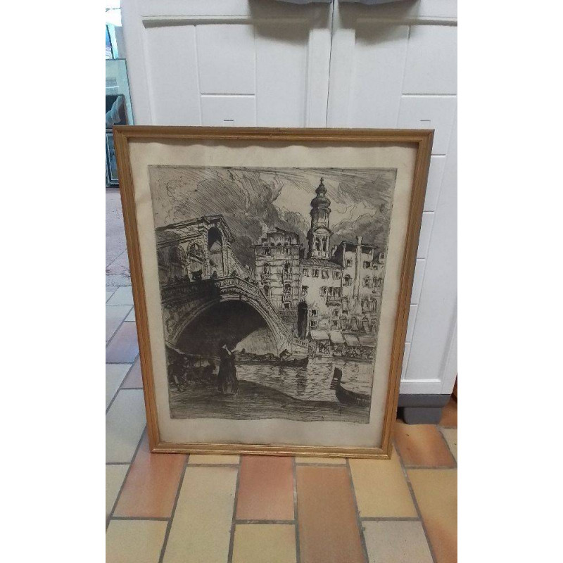 GRAVURE BORD DE RIVIÈRE 