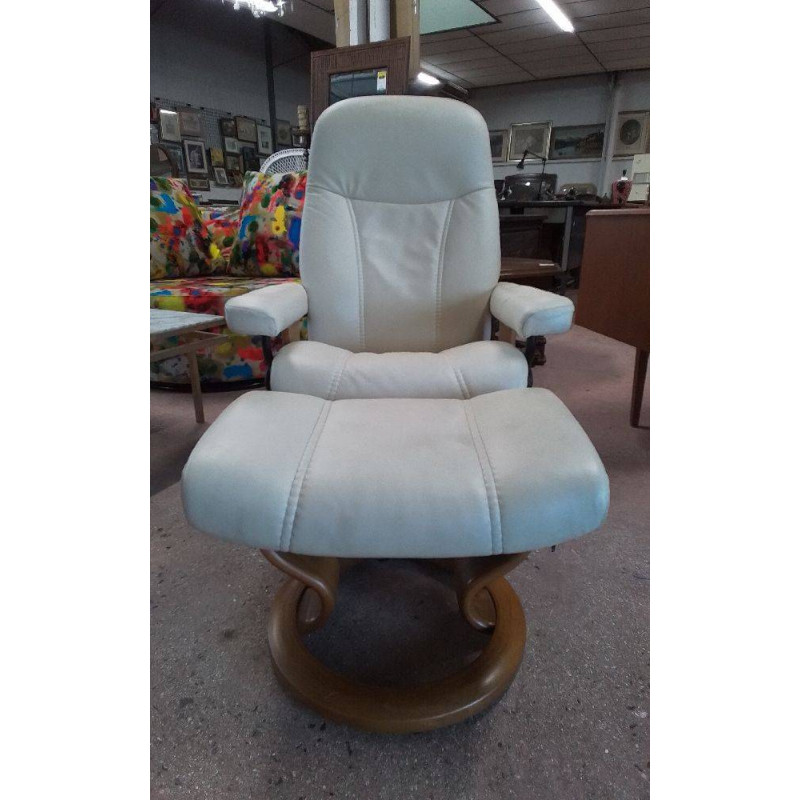 FAUTEUIL RELAX CUIR AVEC REPOSE-PIEDS 