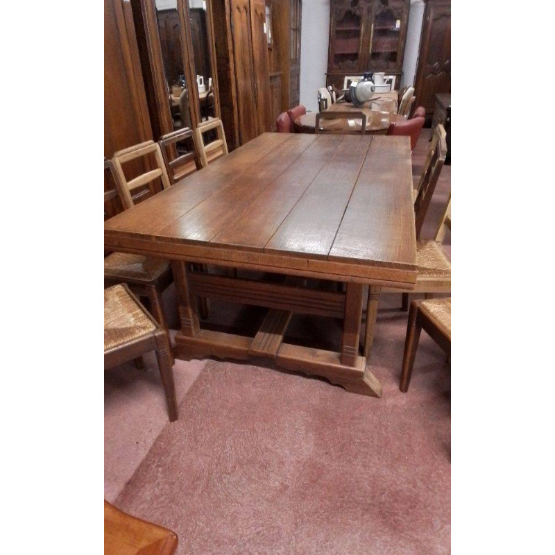 TABLE CHENE +2 ALLONGES 