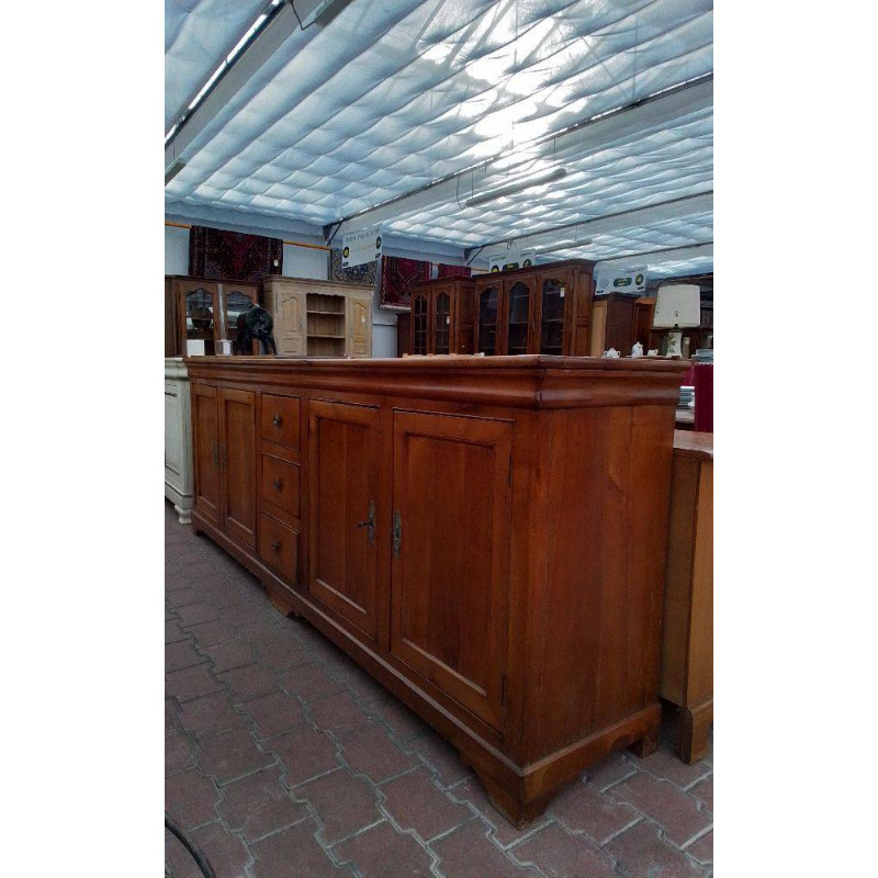 BUFFET ANCIEN MERISIER 4 PORTES 3 TIROIRS 