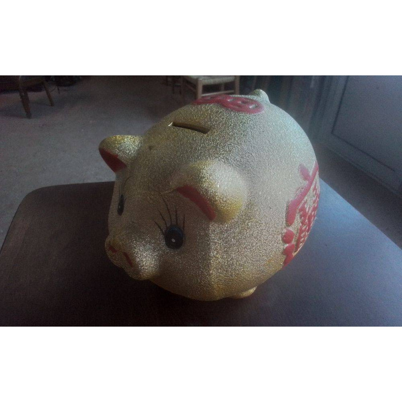 TIRELIRE COCHON DORÉ 