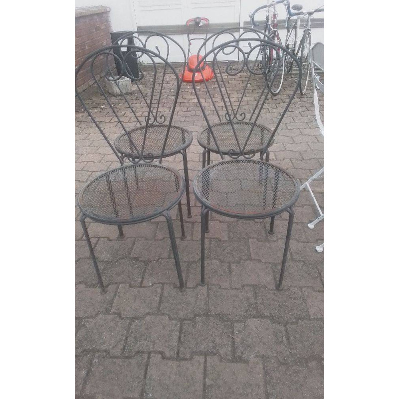 LOT DE 4 CHAISES DE JARDIN 