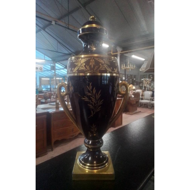 VASE PINON HEUZE PORCELAINE ACCIDENTÉ HAUTEUR: 50CM