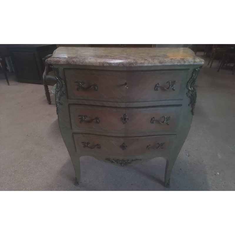 COMMODE MARQUETERIE EN L’ETAT 3 TIROIRS 