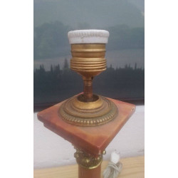 PIED DE LAMPE EMPIRE MARBRE BRONZE