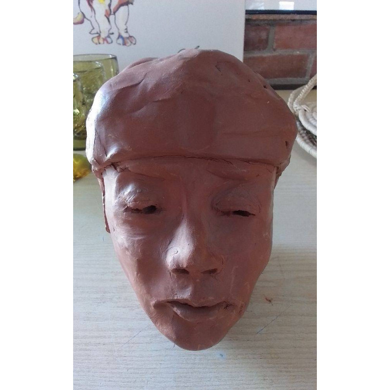 TÊTE DÉCORATIVE ARGILE 