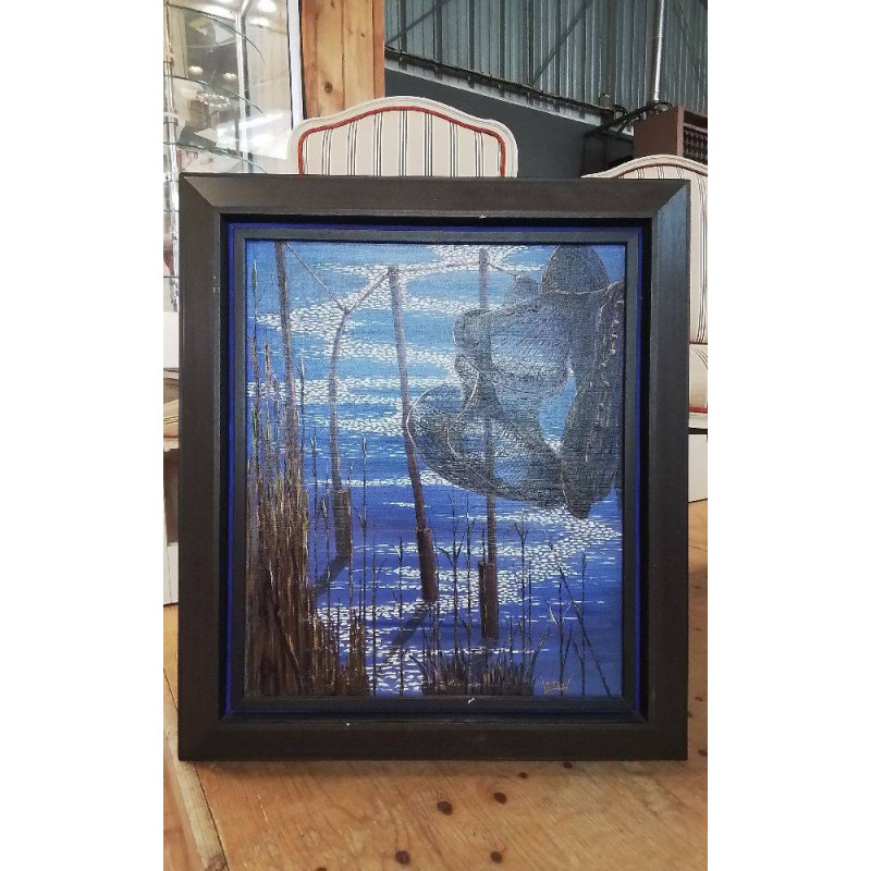 HUILE SUR TOILE ENCADRÉE LEON (71×62 AVEC CADRE)