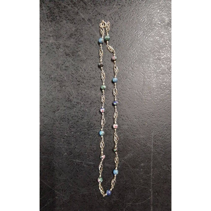 CHAÎNE PERLES CLOISONNÉES