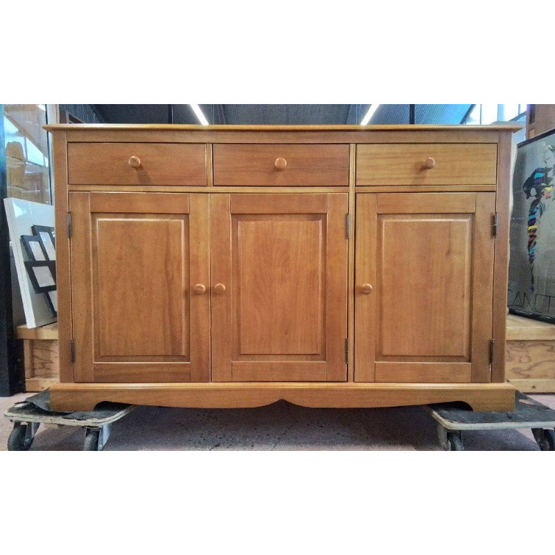 BUFFET BAS PIN 3 PORTES 3 TIROIRS 