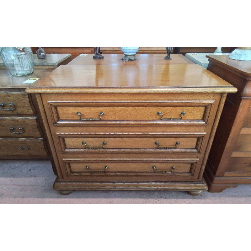 COMMODE CHÊNE 3 TIROIRS 