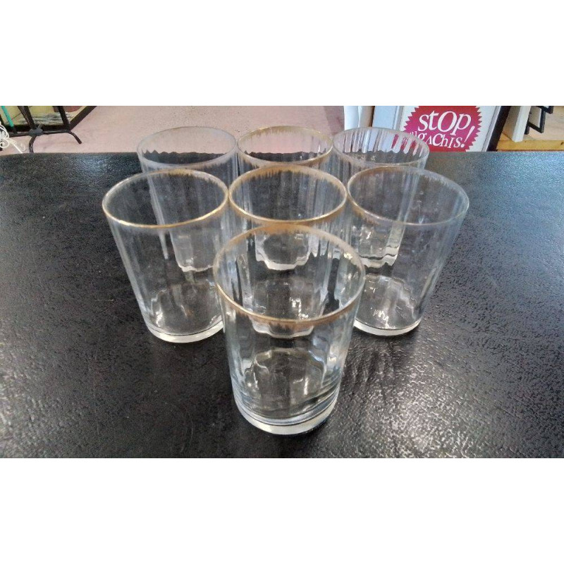 LOT DE 7 GOBELETS VERRE