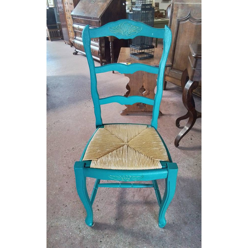LOT DE 4 CHAISES PAILLEES 