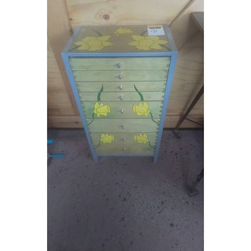 MEUBLE D’APPOINT TIROIRS DECOR FLEURS