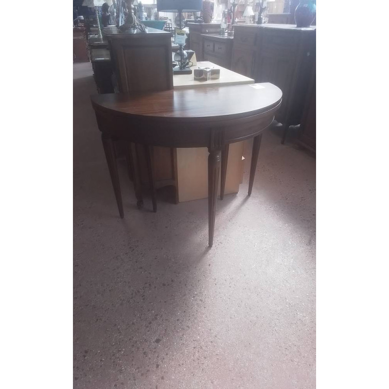 TABLE DEMI-LUNE ACAJOU 