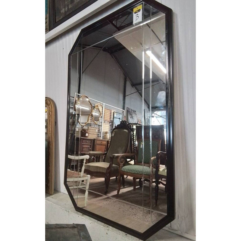 MIROIR OCTOGONAL NOIR 149X91