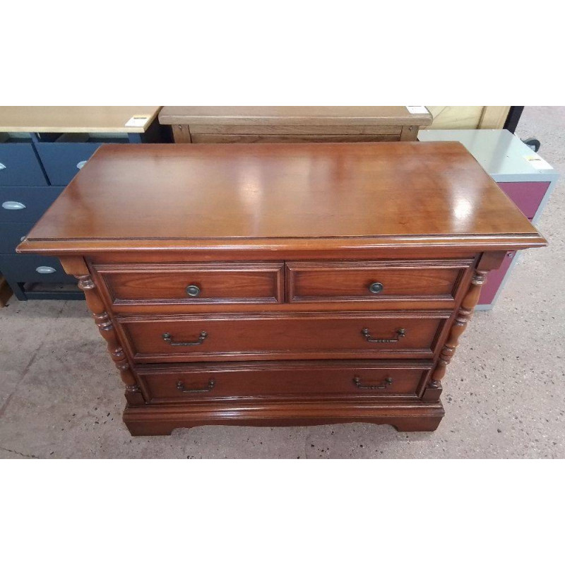 COMMODE 4 TIROIRS TEINTÉE MERISIER 