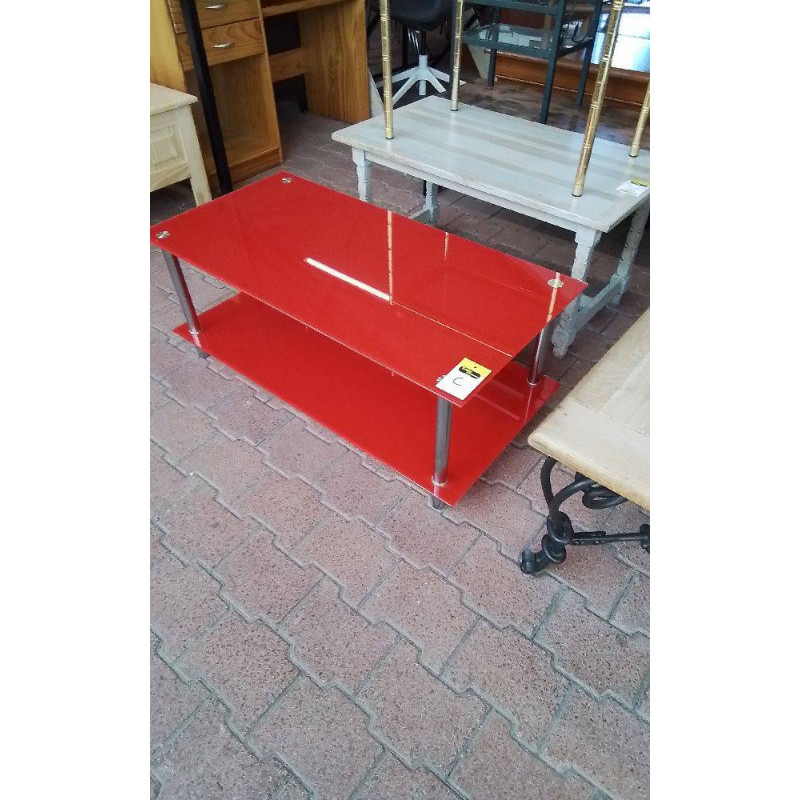 TABLE BASSE DESSUS VERRE 