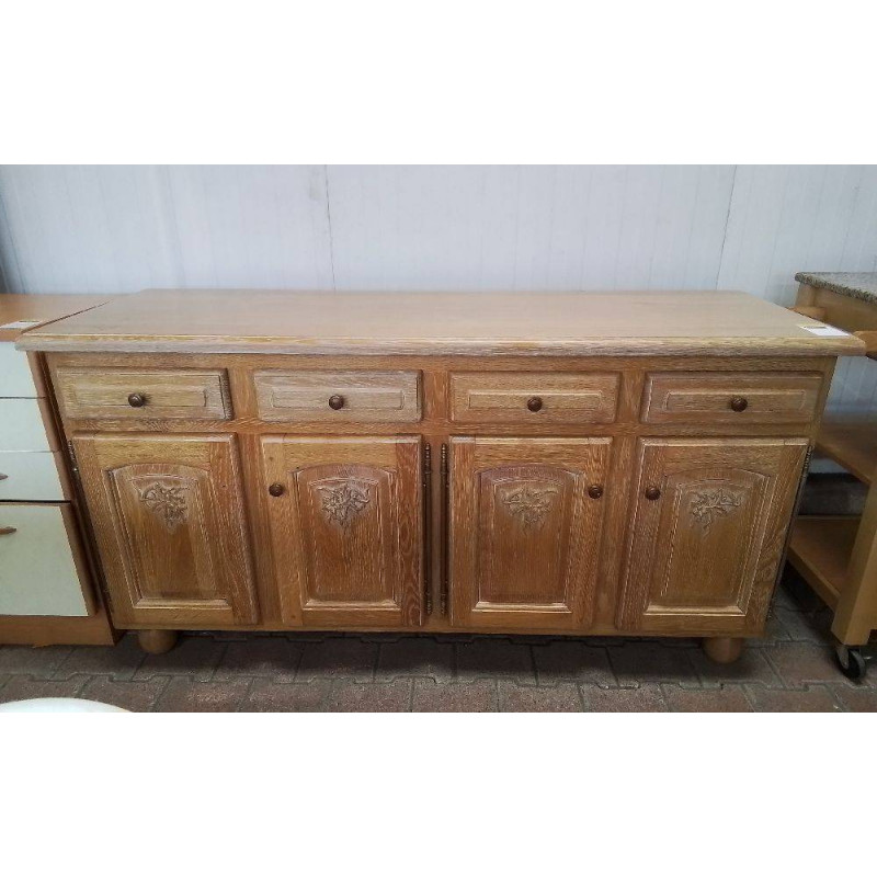 BUFFET BAS CUISINE CHÊNE 4 PORTES 4 TIROIRS 