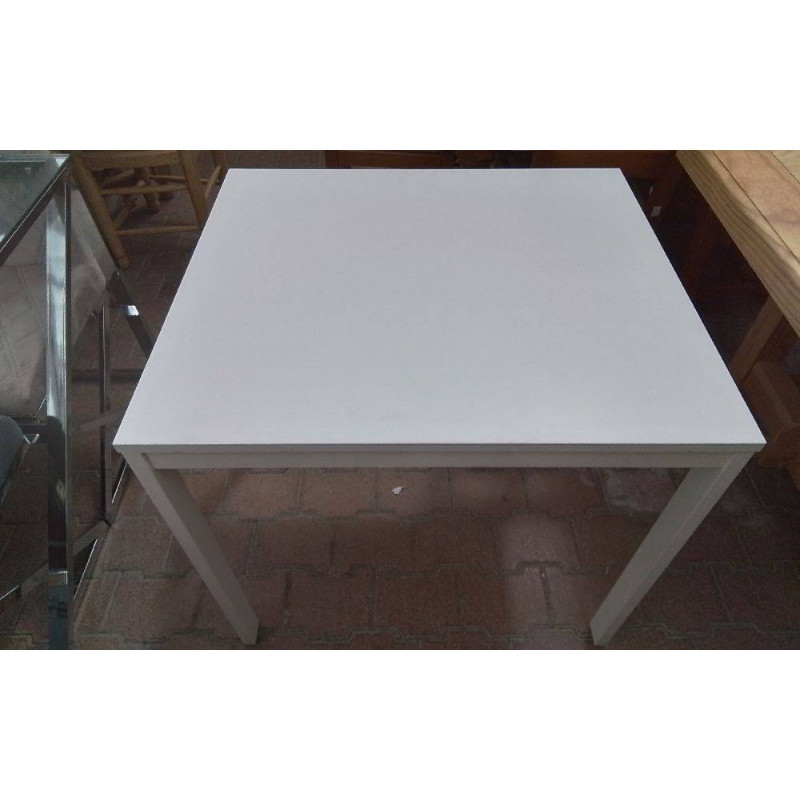 TABLE MELAMINE BLANC 1 ALLONGE 40 CM