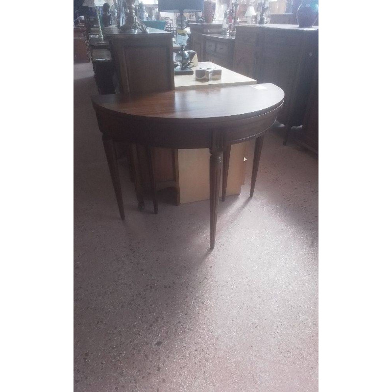 TABLE DEMI-LUNE ACAJOU 