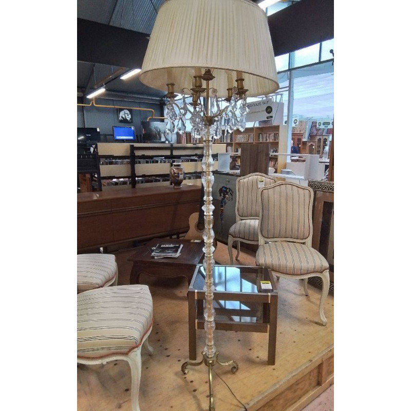 LAMPADAIRE DORÉ ET VERRE