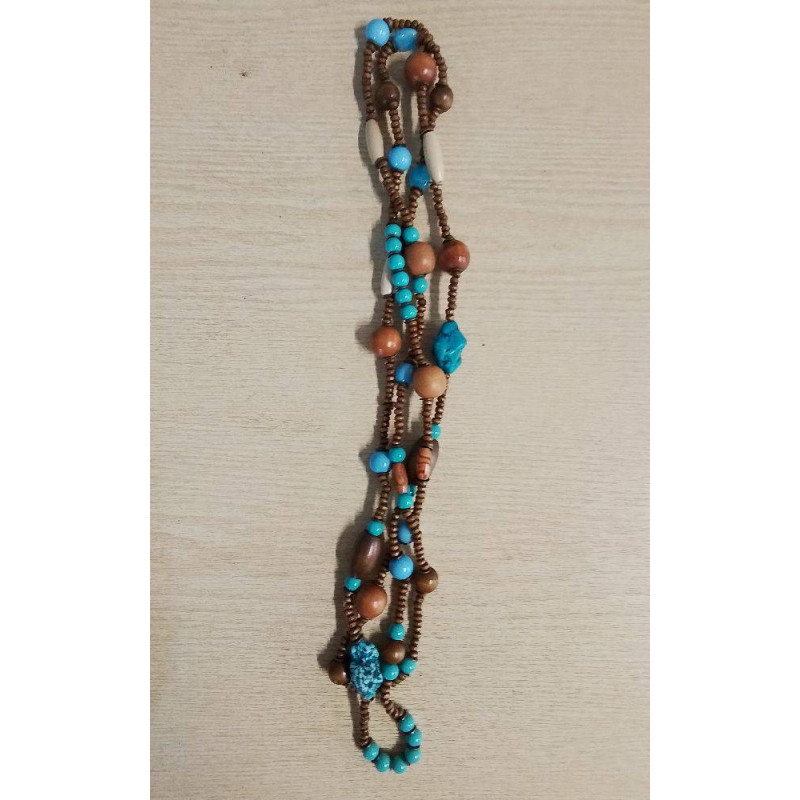 COLLIER MARRON & TURQUOISE 