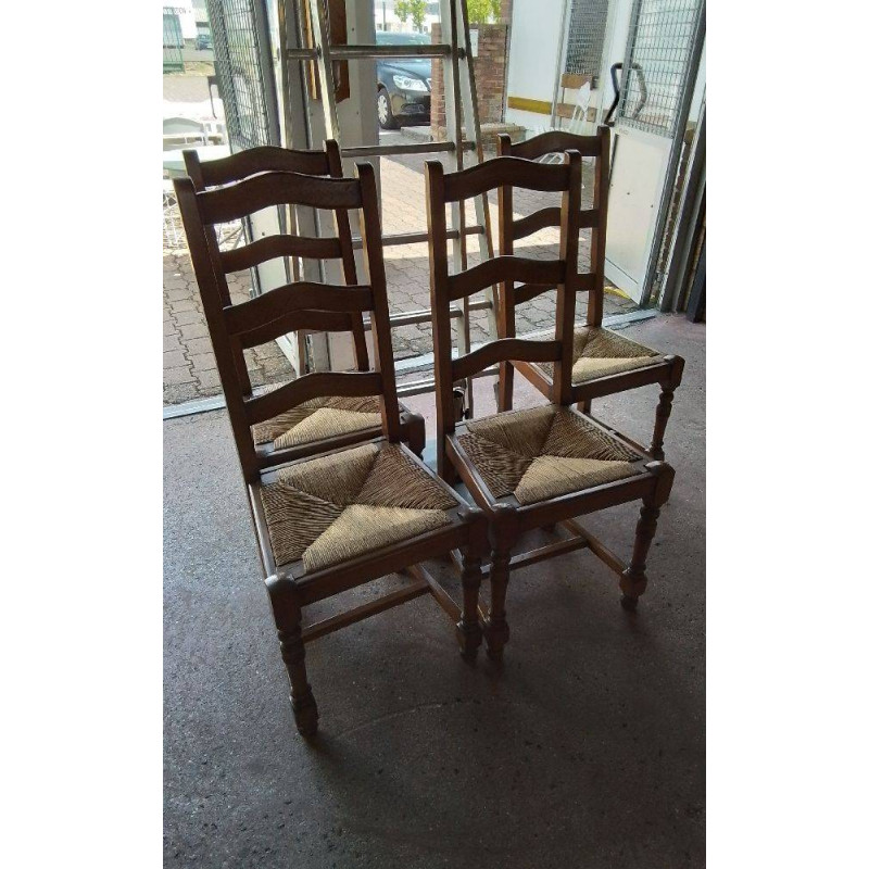 LOT DE 4 CHAISES RUSTIQUE 