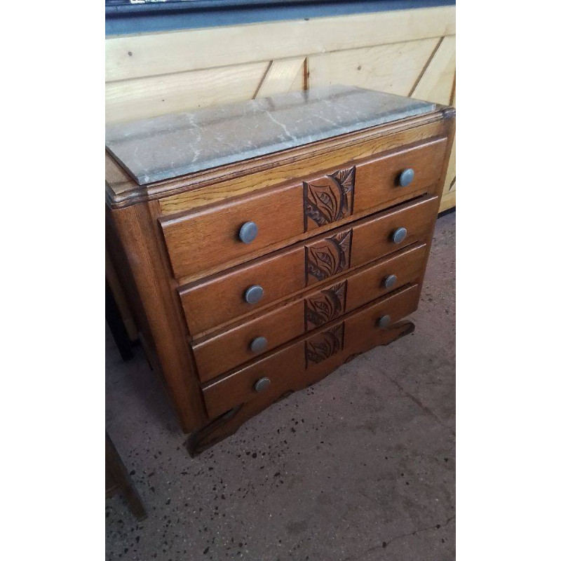 COMMODE DESSUS MARBRE ANNÉE 5O