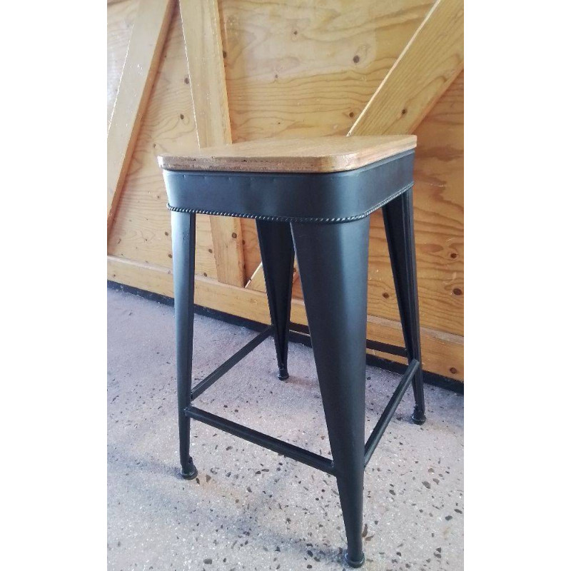 SIEGE MÉTAL ASSISE BOIS