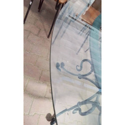 TABLE RONDE FER FORGÉ VERRE 