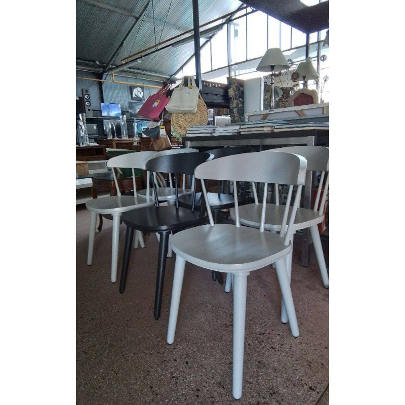 LOT DE 6 CHAISES BICOLORES 