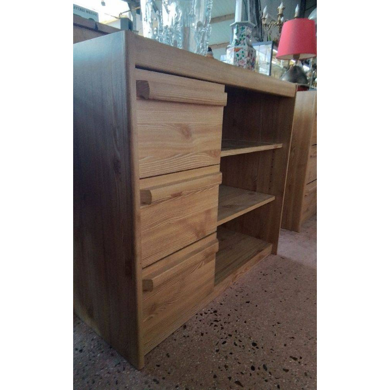 MEUBLE D\'APPOINT DECOR BOIS 3 TIROIRS 
