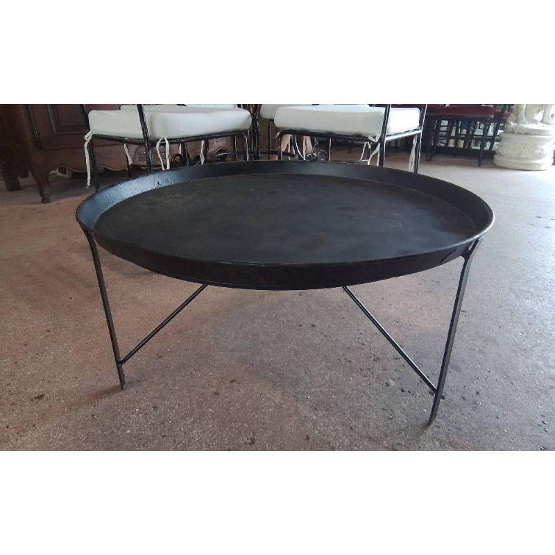 TABLE BASSE RONDE FER FORGÉ 
