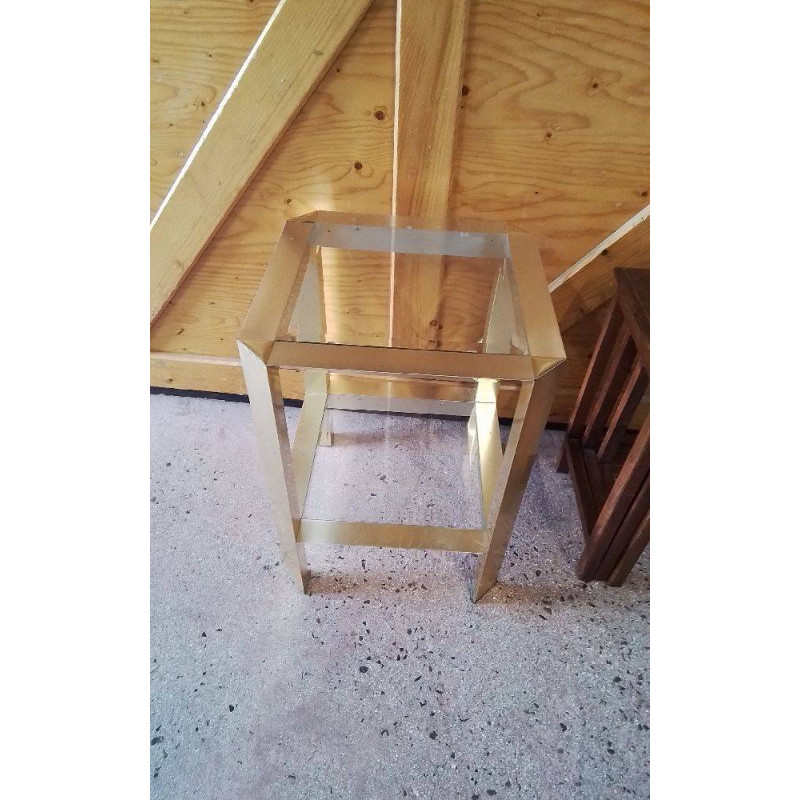 TABLE LAITON DESSUS VERRE 