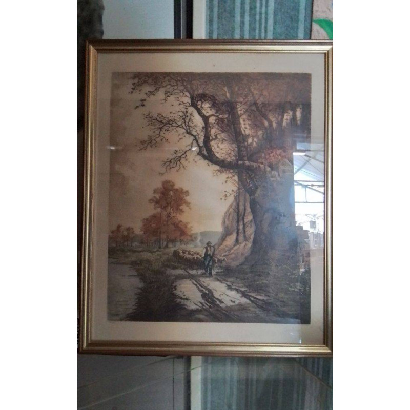 LITHOGRAPHIE.HUCELLIET .60X48CM