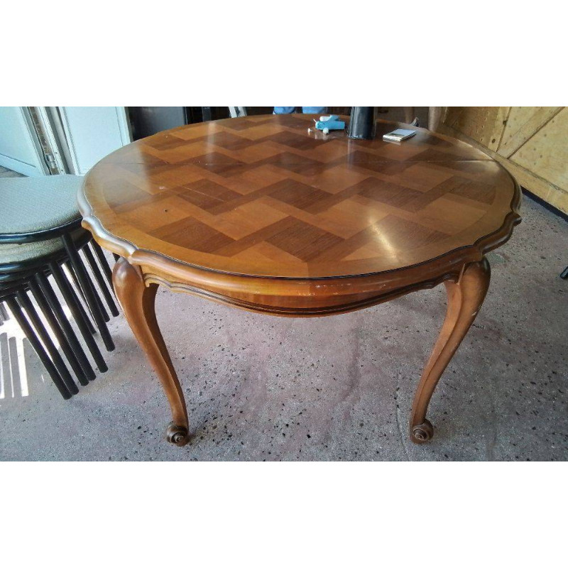 TABLE RONDE MERISIER 2 ALLONGES 44 CM