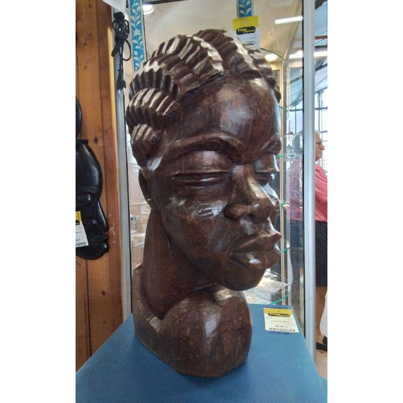 BUSTE BOIS AFRICAIN HAUTEUR 47 CM