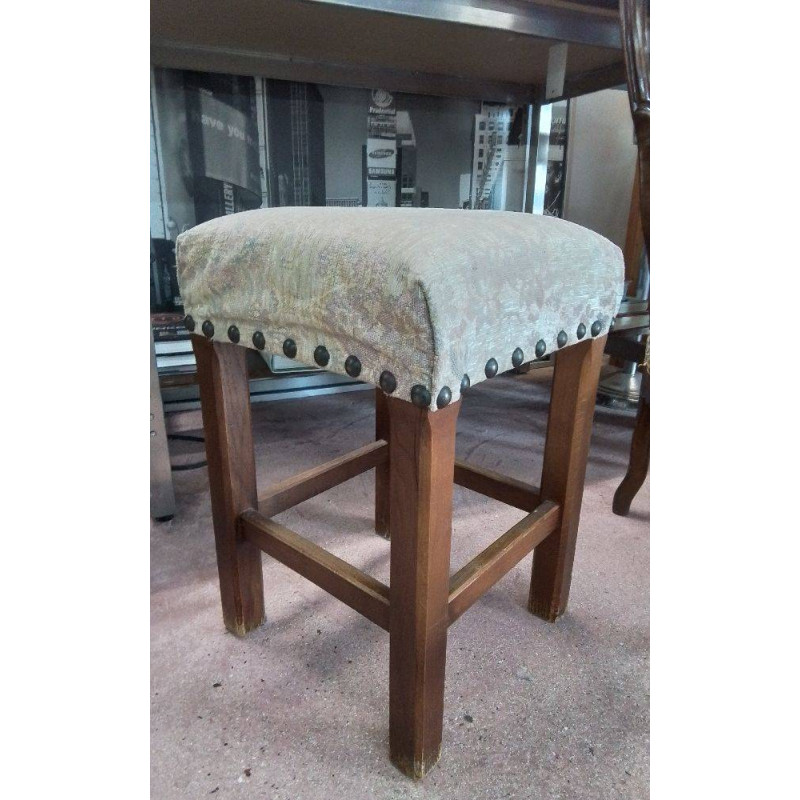 POUF BOIS ET TISSU
